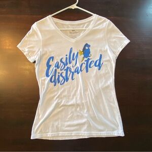 Disney Parks Dory “Easily Distracted” Women’s V-neck T-shirt, Size Small